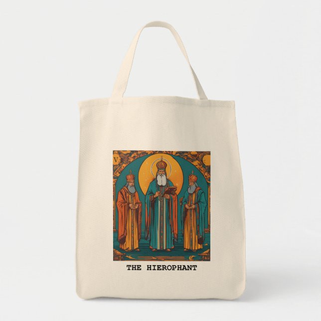 BOLSA TOTE O HEIROFANT - CARTÃO DE TAROT (Frente)