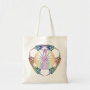 Bolsa Tote O Homem no Maze - Tatuagem Tribal Colorido