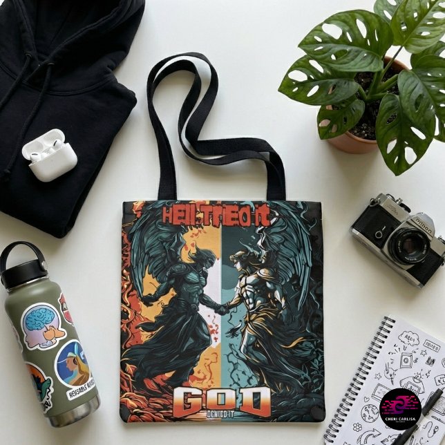 Bolsa Tote O Inferno Tentou, Deus Negou - Fé Cristã (Carry the reminder. Leave the fear.)