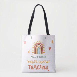 Bolsa Tote O maior professor do mundo doado a Boho Rainbow