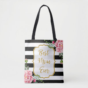 Bolsa Tote O melhor rosa sempre Dourado do brilho da mamã