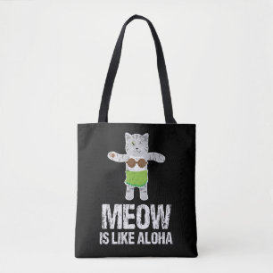Bolsa Tote O Meow é como Aloha o gatinho havaiano de Hula da
