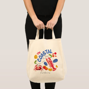 Bolsa Tote O Mercado de Frutos do Mar Costeiros