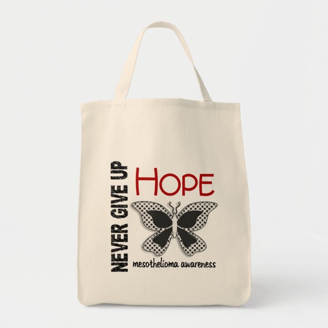 Bolsa Tote O mesotelioma nunca dá acima a borboleta 4,1 da (Frente)