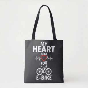 Bolsa Tote O meu coração bateu para a camiseta Ebike E Bike