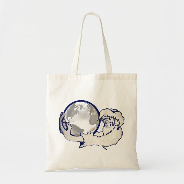 Bolsa Tote o mundo inteiro numa mão de macacos (Frente)