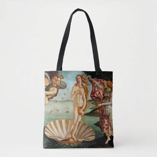 Bolsa Tote O Nascimento de Vênus, Sandro Botticelli, 1485 (Frente)