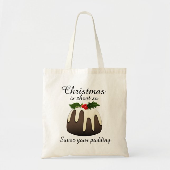Bolsa Tote "O Natal é tão saboroso, seu pudim" (Frente)
