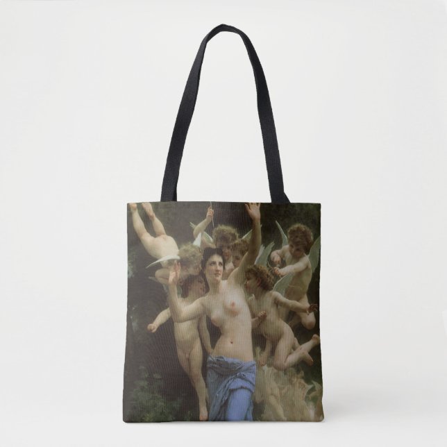 Bolsa Tote O ninho dos Wasp de William Adolphe Bouguereau (Frente)