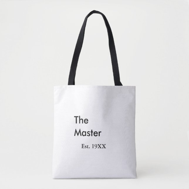 Bolsa Tote O nome do chefe mestre ano data título do rei (Frente)