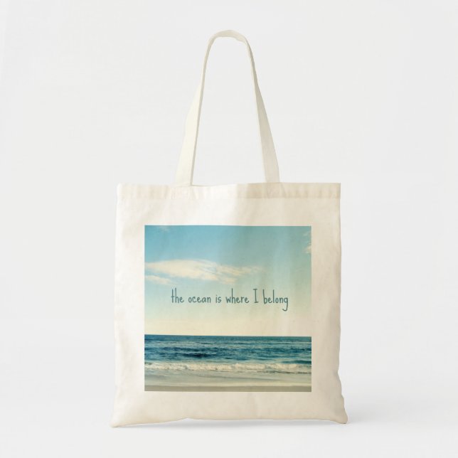BOLSA TOTE O OCEANO É O LUGAR ONDE EU PERTENÇO SACO (Frente)