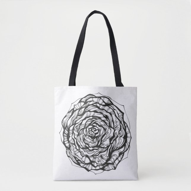 Bolsa Tote O Ornamental abstrato aumentou 2 (Frente)