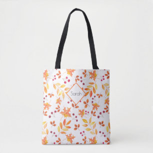 Bolsa Tote O Outono Deixa Um Monograma De Aquarela