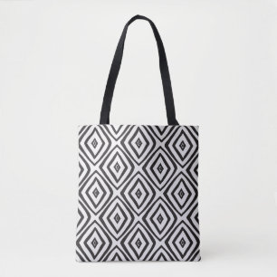 Bolsa Tote O padrão perfeito desenhado à mão é preto e br