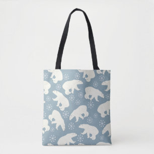 Bolsa Tote O padrão perfeito dos Ursos Polares de inverno +