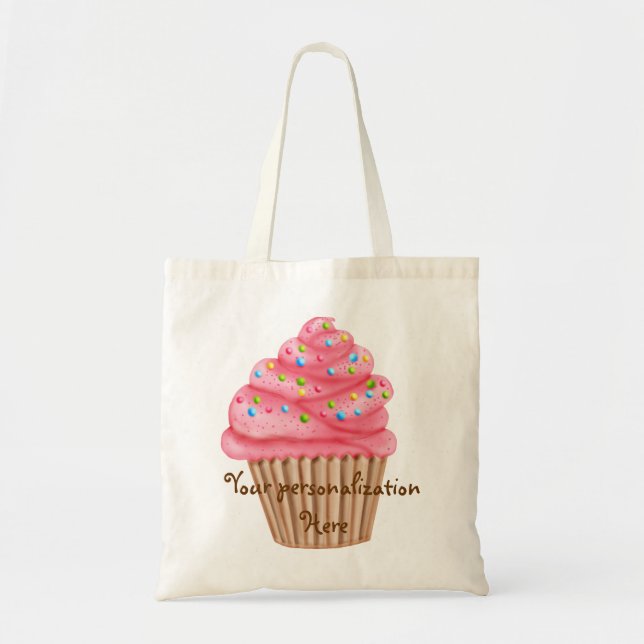 Bolsa Tote O país das maravilhas polvilha o cupcake (Frente)