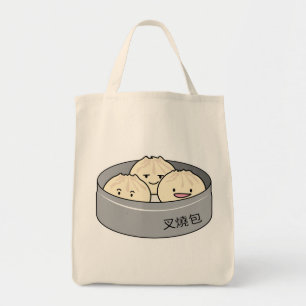 Bolsa Tote O pequeno almoço chinês do dim sum do bolo da
