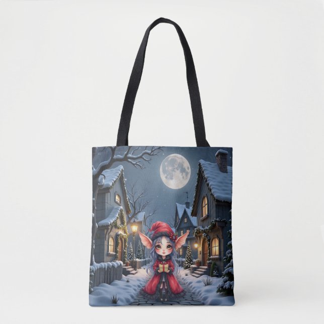 Bolsa Tote O Pequeno Mensageiro de Natal.  (Frente)