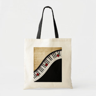 Bolsa Tote O piano preto fecha a sacola