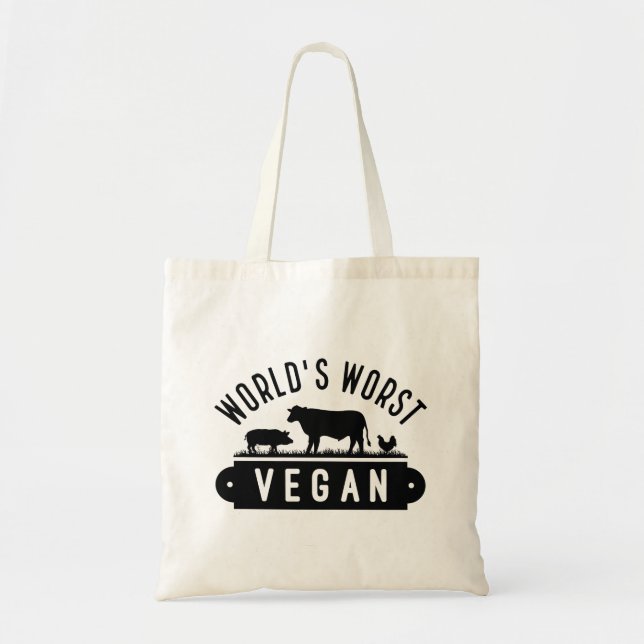 Bolsa Tote O pior Vegan do mundo (Frente)
