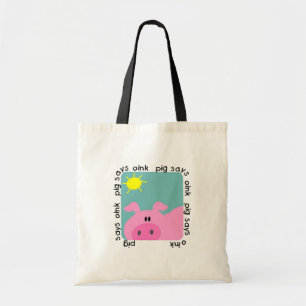 Bolsa Tote O porco diz Oink t-shirt e presentes