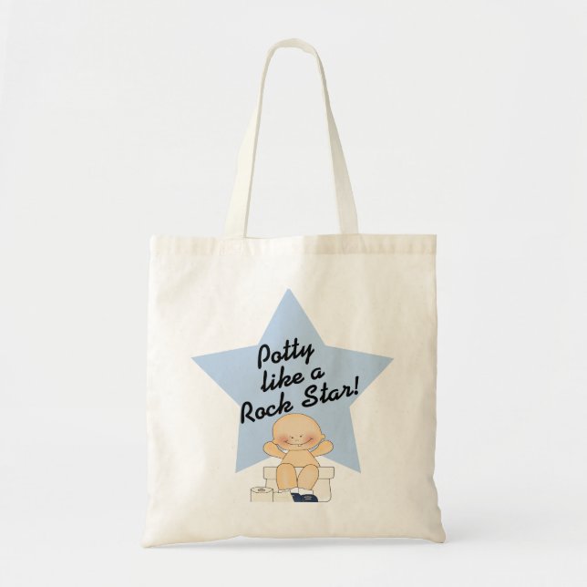Bolsa Tote O Potty gosta de uma estrela do rock (Frente)