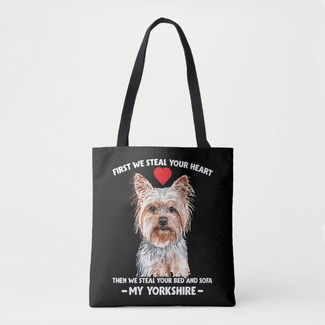 Bolsa Tote O presente do Yorkie dog para o amante de estimaçã (Frente)