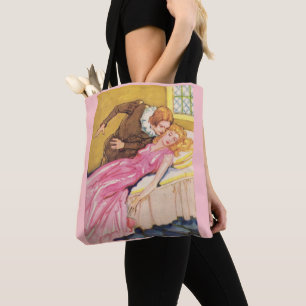 Bolsa Tote O Príncipe Encantado beijando a Bela Adormecida