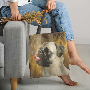 Bolsa Tote O Pug, A Borboleta e o Universo