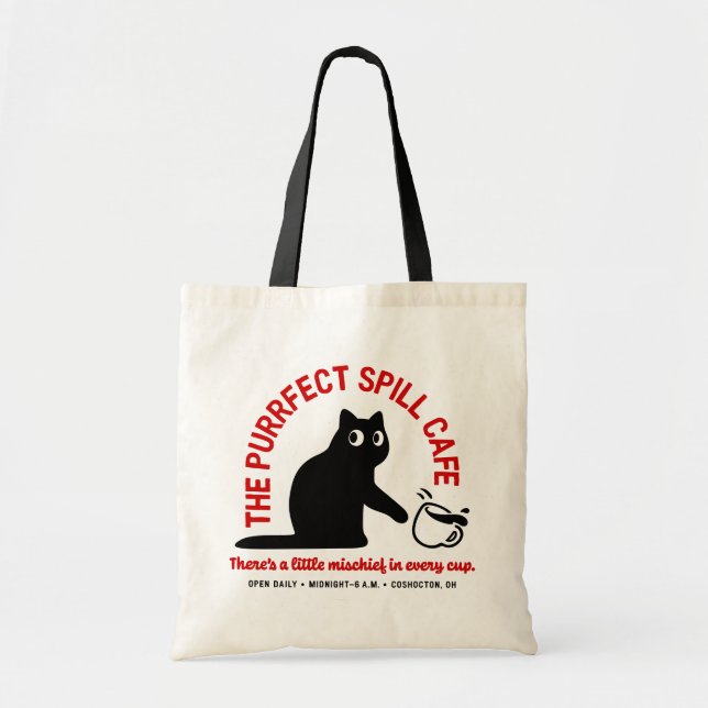 Bolsa Tote O Purrfect Derramar Cafe (Frente)