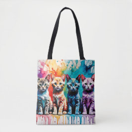Bolsa Tote O Quarteto Colorido: Patas e Tinta!