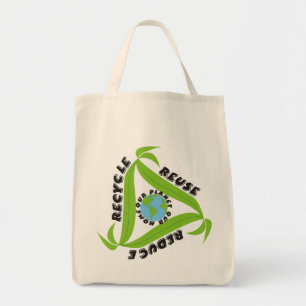 Bolsa Tote O reciclar, reusar, reduz as bolsas