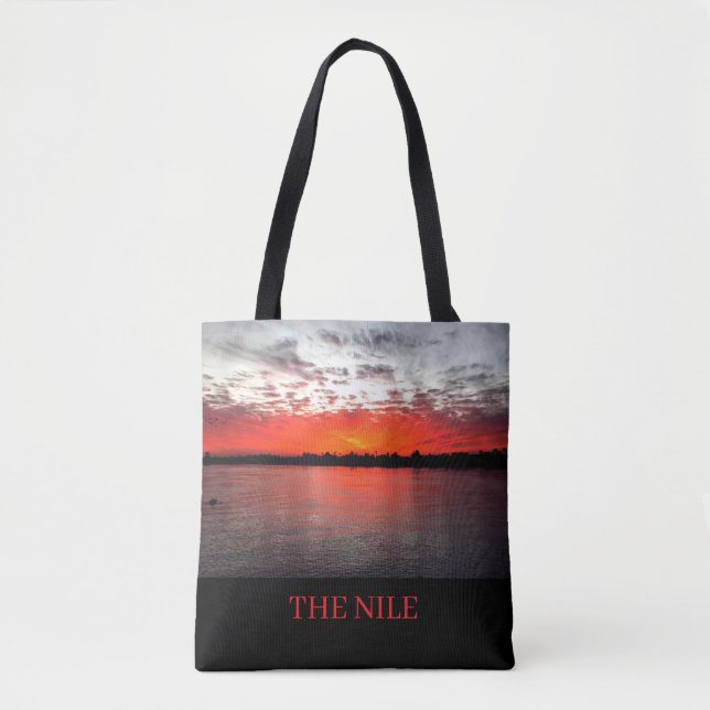 Bolsa Tote O rio Nilo, pôr do sol dramático. (Frente)