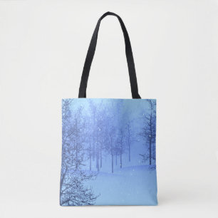 Bolsa Tote O romance de uma floresta mística de inverno em um