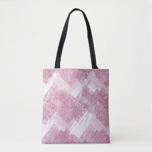 Bolsa Tote O rosa brilha no branco.