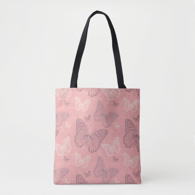 Bolsa Tote O rosa da borboleta (Frente)