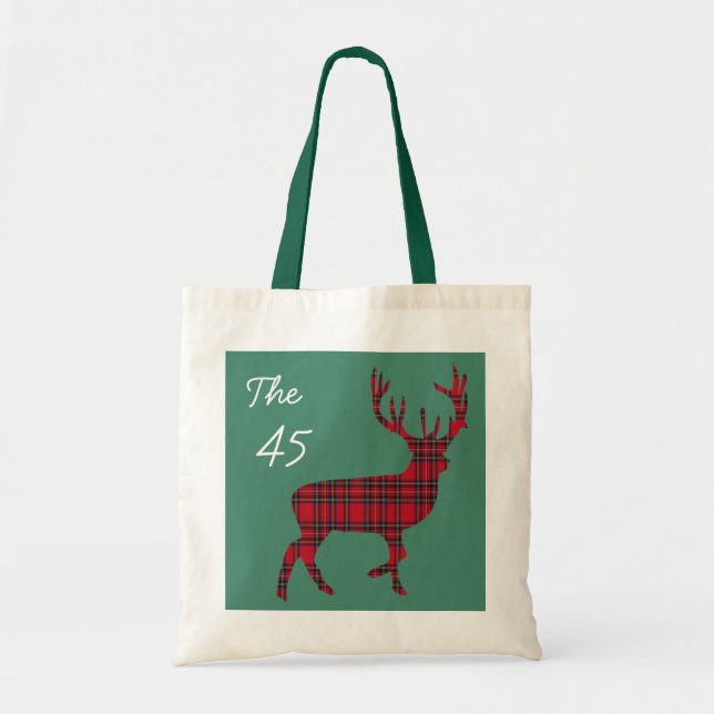Bolsa Tote O saco do veado do Tartan da independência de 45 (Frente)