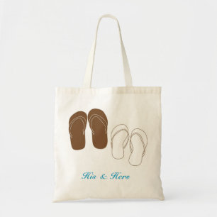 Bolsa Tote O saco nupcial do casal dos chinelos