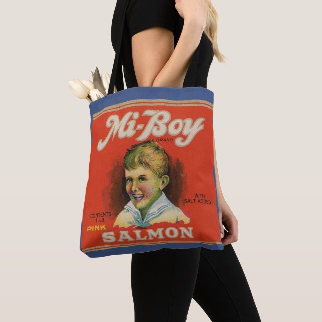 Bolsa Tote O salmão rosa mi-Boy 1930 pode ser rotulado (Close Up)