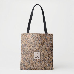 Bolsa Tote O seixo da natureza apedreja a foto com monograma