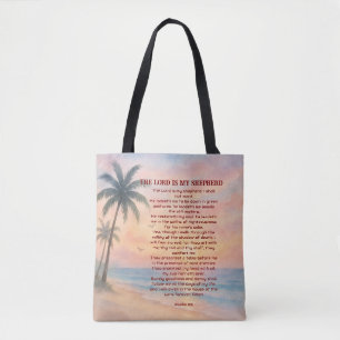 Bolsa Tote O Senhor É Meu Pastor Salmo 23 Praia do Pôr do Sol
