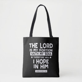 Bolsa Tote O Senhor é Minha Porção Lamentações 3 24 Citações