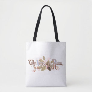 Bolsa Tote "O Senhor é Risen" Páscoa Vintage Blossoms Giant
