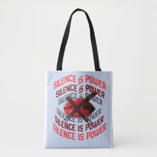 Bolsa Tote O Silêncio é Poder Arte de Tipografia Negrito