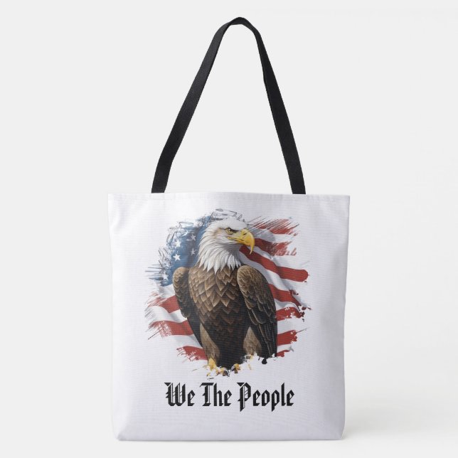 Bolsa Tote *~* O Sinalizador Americano Stars AP27 Eagle Patri (Frente)