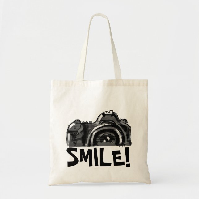 Bolsa Tote O sorriso pode sacola da câmera (Frente)