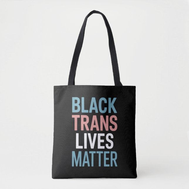 Bolsa Tote O suporte a Black Trans LGBTQ vive em transgêneros (Frente)