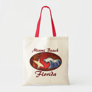 Bolsa Tote O surfista de Miami Beach Flórida faz ondas de art