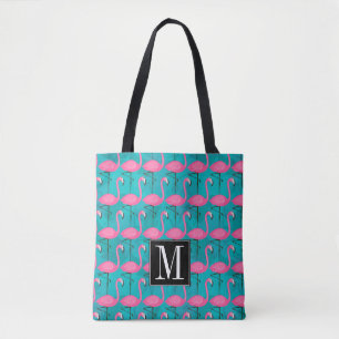 Bolsa Tote O teste padrão brilhante do flamingo adiciona