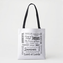 Bolsa Tote O Texto do Script dos Nomes de Jesus